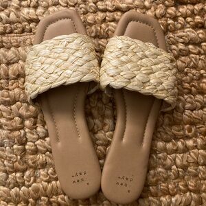 A New Day Women's Cream Braided Sandals- size 8.5